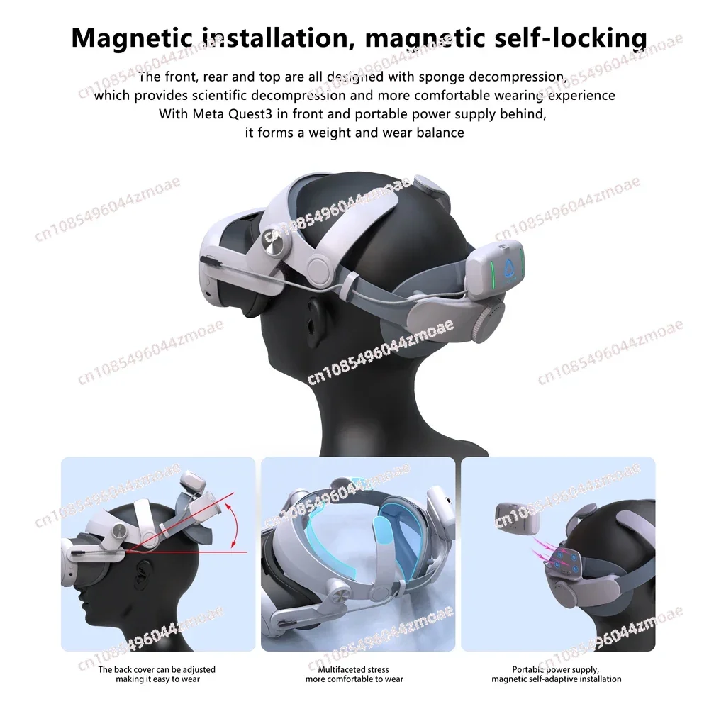 T3 For Meta Quest 3 Elite Strap With 5000mAh/10000mAh Battery VR Headset Fast Charging Head Strap Extend  For Quest3 Accessories