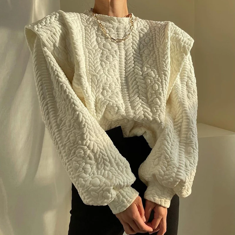 

All-match trendy pullover round neck fashion 2022 autumn winter new loose stitching fake two-piece long-sleeved sweater women