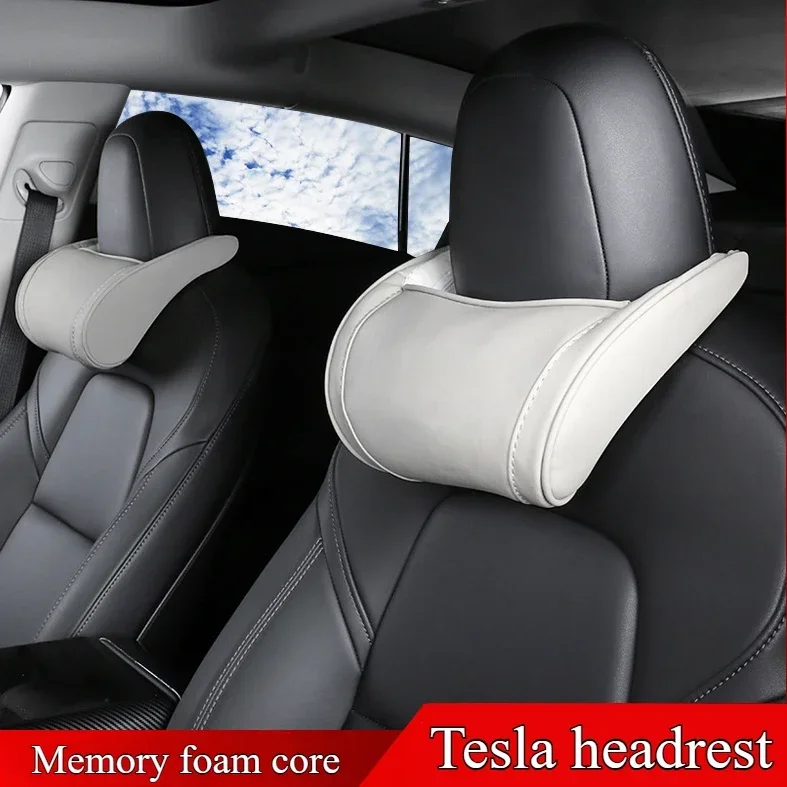 For Tesla Model 3 Y X S Neck Pillow Headrest Pillow Automobile Seat Neck Rest Auto Seat Head Support Pillow Car Supplies