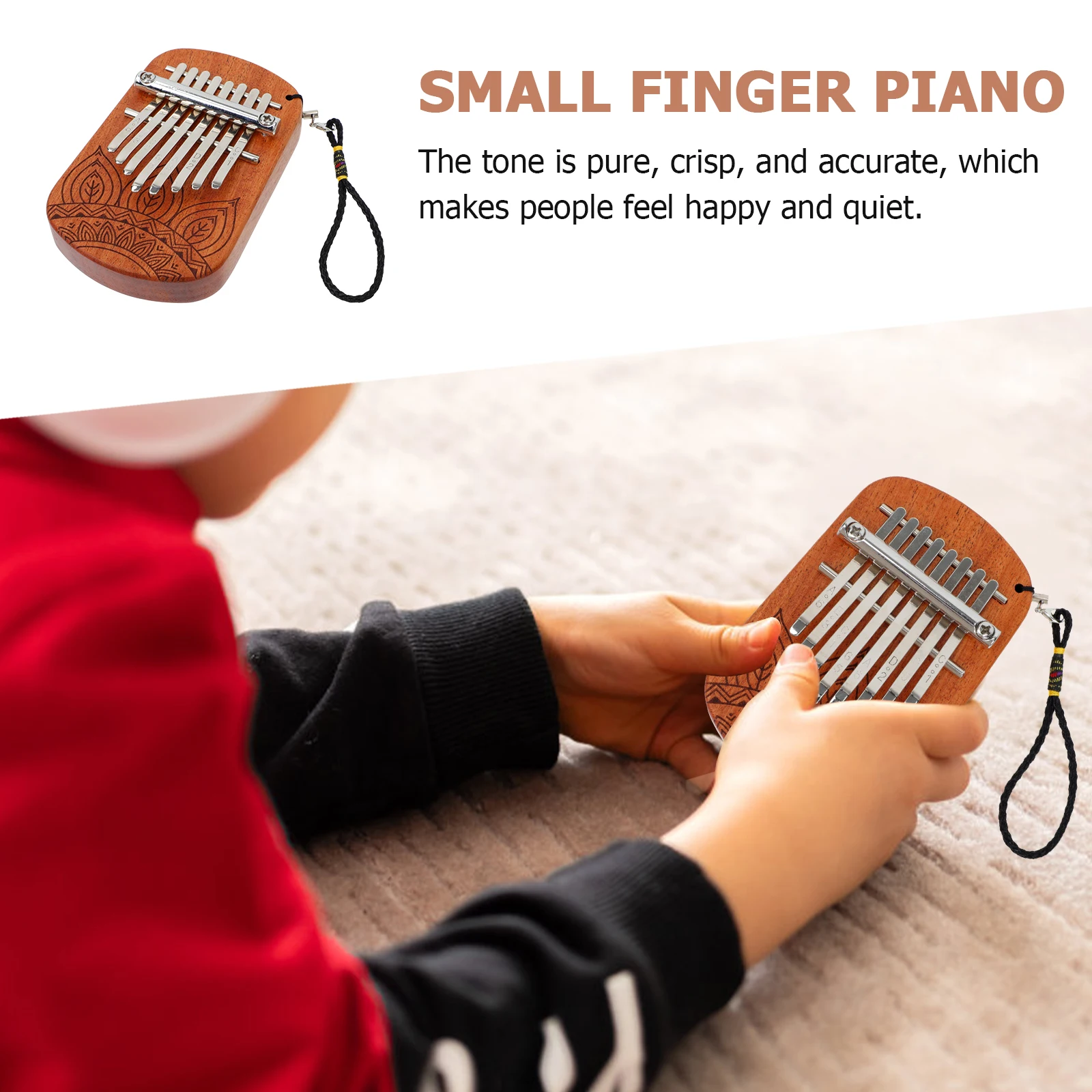 

Wooden Kalimba Piano Thumb Thumb Piano Wooden Kalimba Instrument Patterns Kids Adults Beginners Professionals Musical