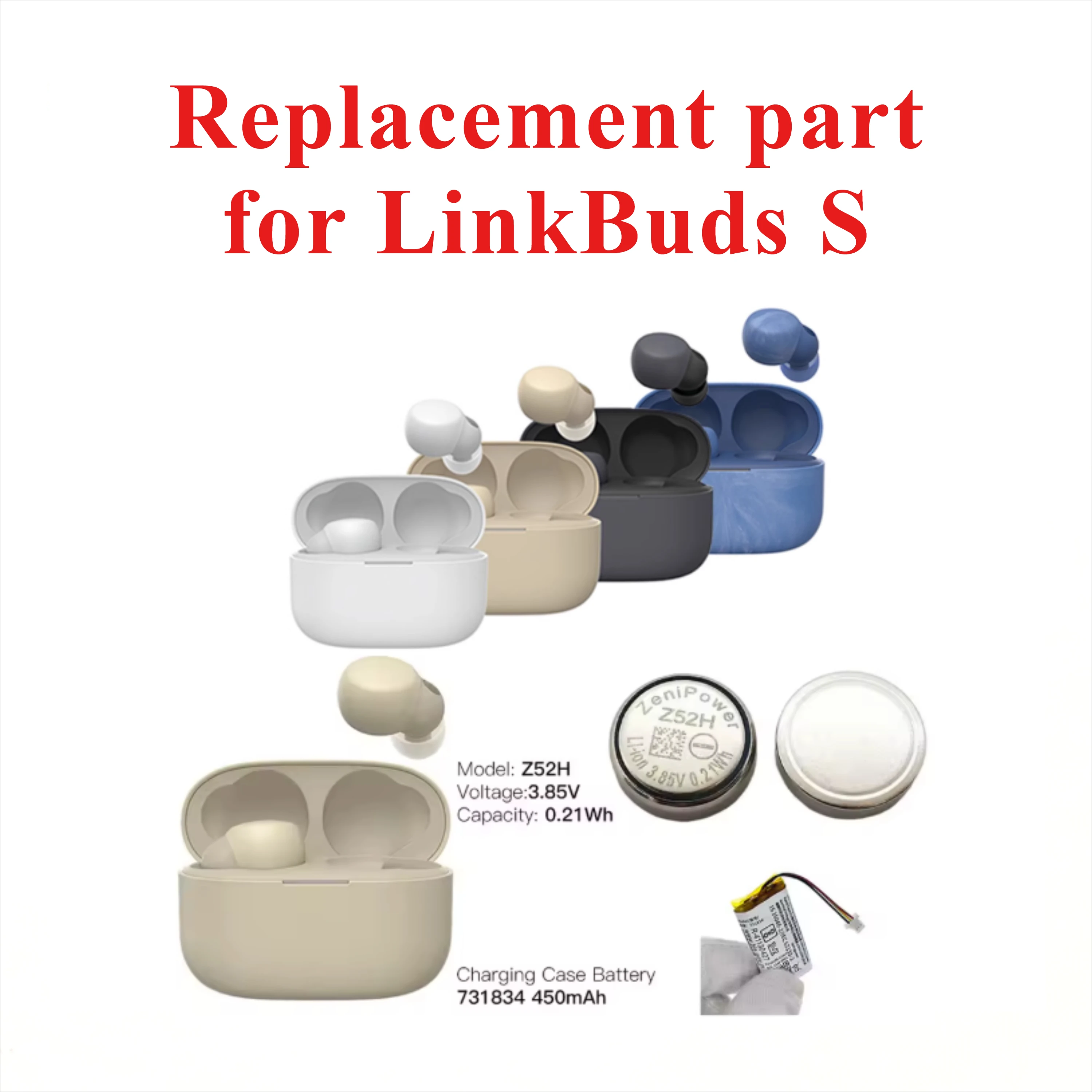 New replacement Lost Earphone and 3.85V Capacitors for LinkBuds S Earbuds Headset in-Ear Replenish Single Earphone