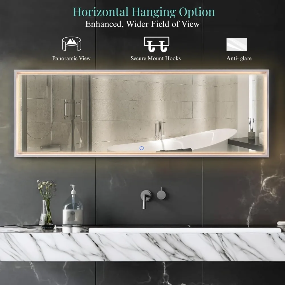 LED-beleuchteter Ganzkörperspiegel, an der Tür hängender, an der Wand montierter Leuchtspiegel für den ganzen Körper, ideal für Zuhause und Ankleidezimmer