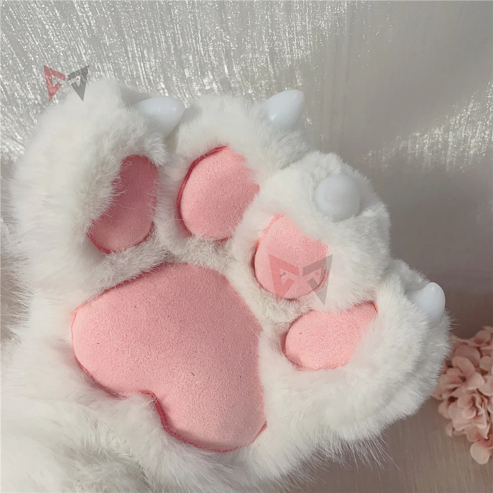 

New Beast Pink Cat Cosplay Beast Claw Paw Nails Hand Covers Costume Accessories Custom Made