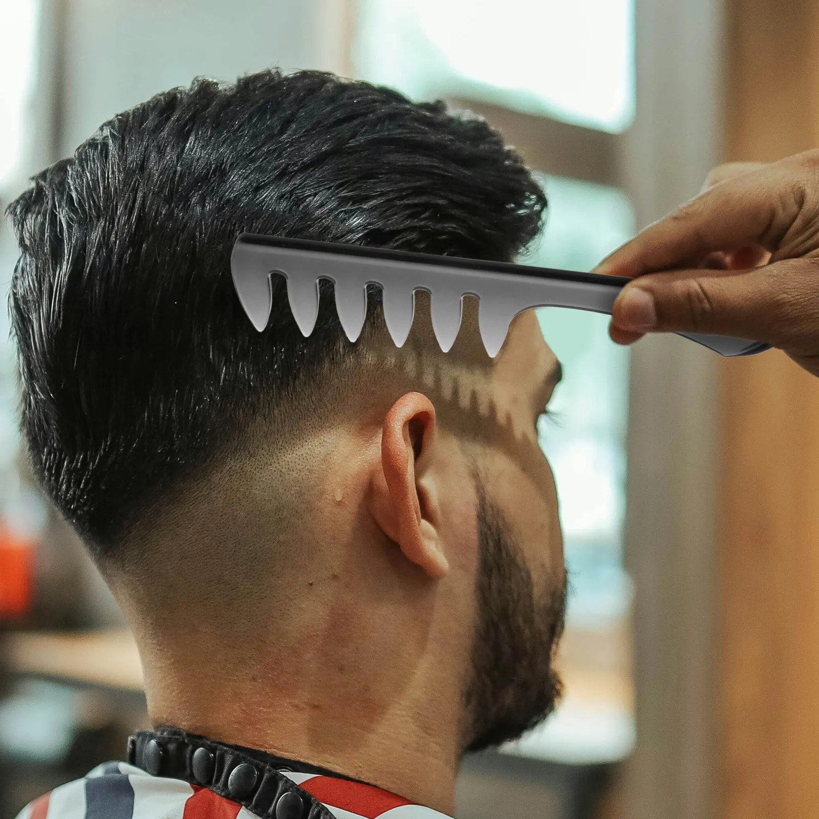 Vintage Wide Tooth Hair Comb for Men & Women – Styling, Detangling, Slick Back Thick Hair – Salon Barber Tool