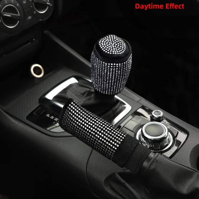 Artykuły samochodowe Flash Diamond Encrusted Plush Leather Cloth Art Oddychający zestaw hamulca ręcznego Zestaw uchwytów do plików GM Interior Supplies