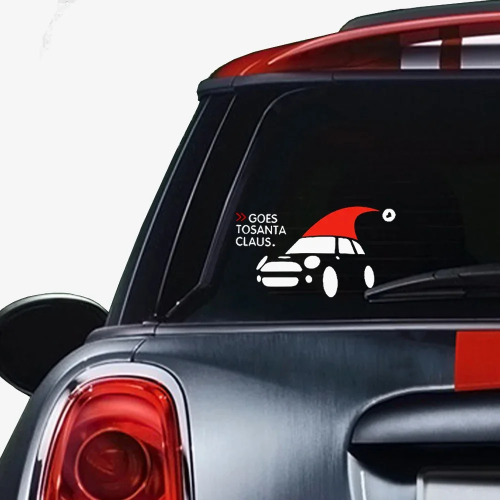 

Car Rear Window Sticker Creative Christmas Santa Claus Reflective Decal Accessories For BMW MINI Cooper Clubman JCW Countryman