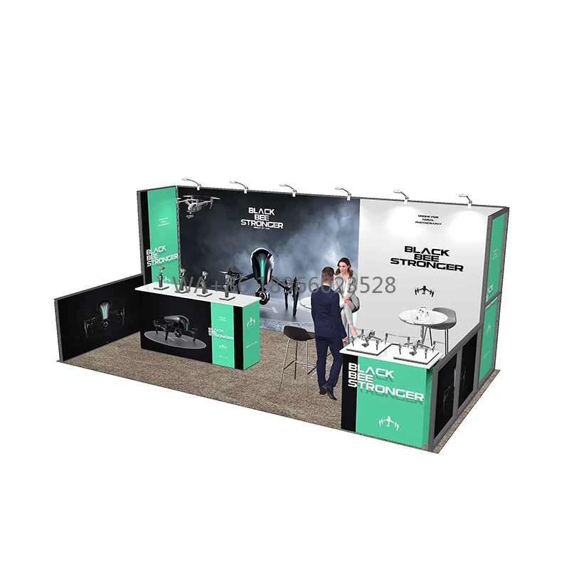 Cabine d'exposition commerciale en aluminium de luxe de Chine d'assemblage facile modulaire extensible 10x20