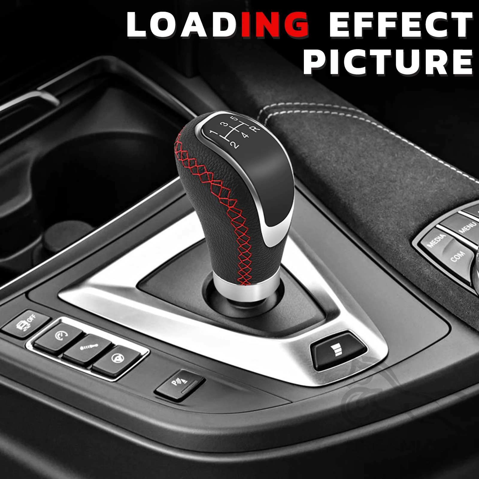

Universal 5 Speed Leather Gear Shift Knob Handle Cowhide Cover PU Leather Auto Accessories For All Manual Car
