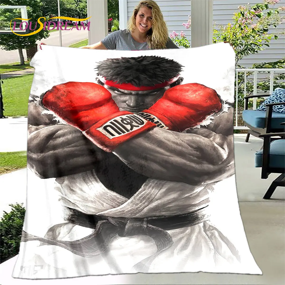 Street Fighter Retro Game  Gamer Soft Plush Blanket,Flannel Blanket Throw Blanket for Living Room Bedroom Bed Sofa Picnic Cover