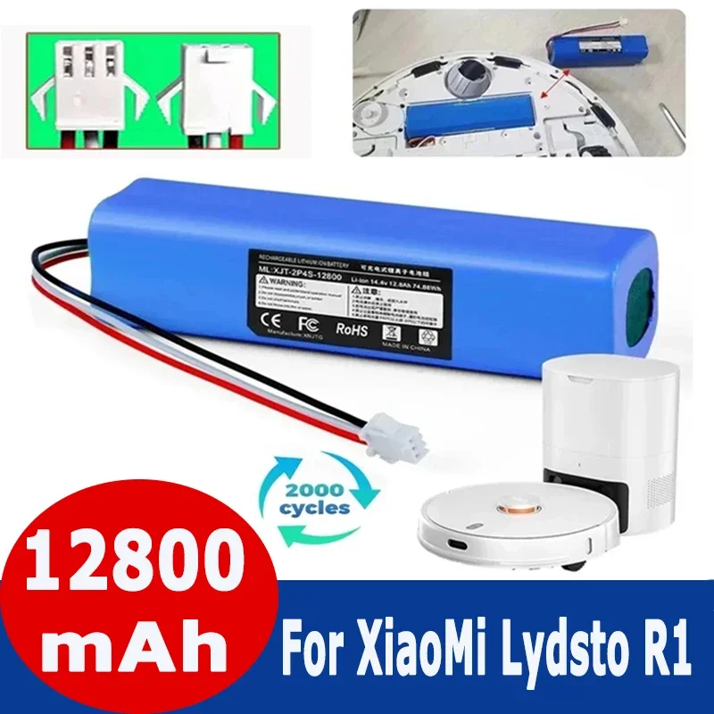 

100% New Original Lydsto R1 Rechargeable Li-ion Battery Robot Vacuum Cleaner R1 Battery Pack with Capacity 12800mAh