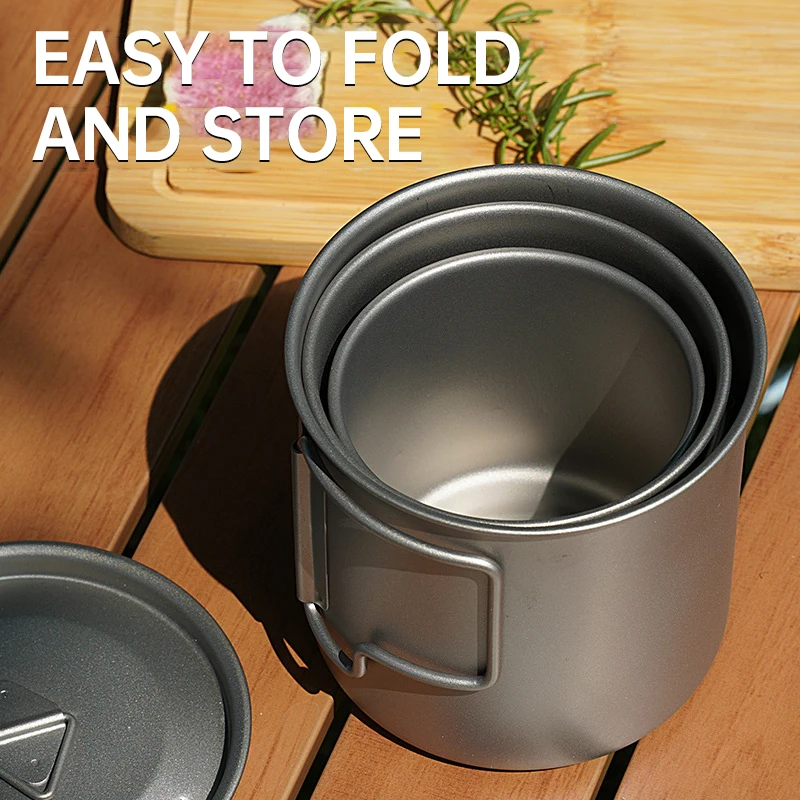 Tasse de Pot en titane 380ml, tasse de Camping, tasse en titane pur, tasse à café pour l'extérieur