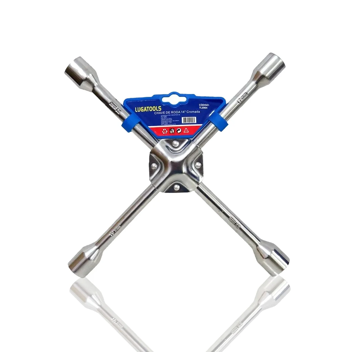 Chave De Roda Cruz 4 Bocas 14 Pol 17x19x21x23mm Cromada