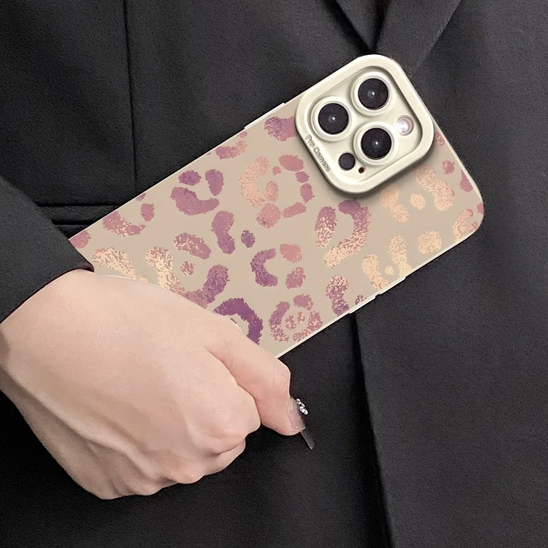 حافظة هاتف Angel Eye بتصميم إبداعي ذهبي لامع بطبعة الفهد، مناسبة لهواتف iPhone 17، 16، 15، Plus، Pro، Max Series - مثالية للهدايا