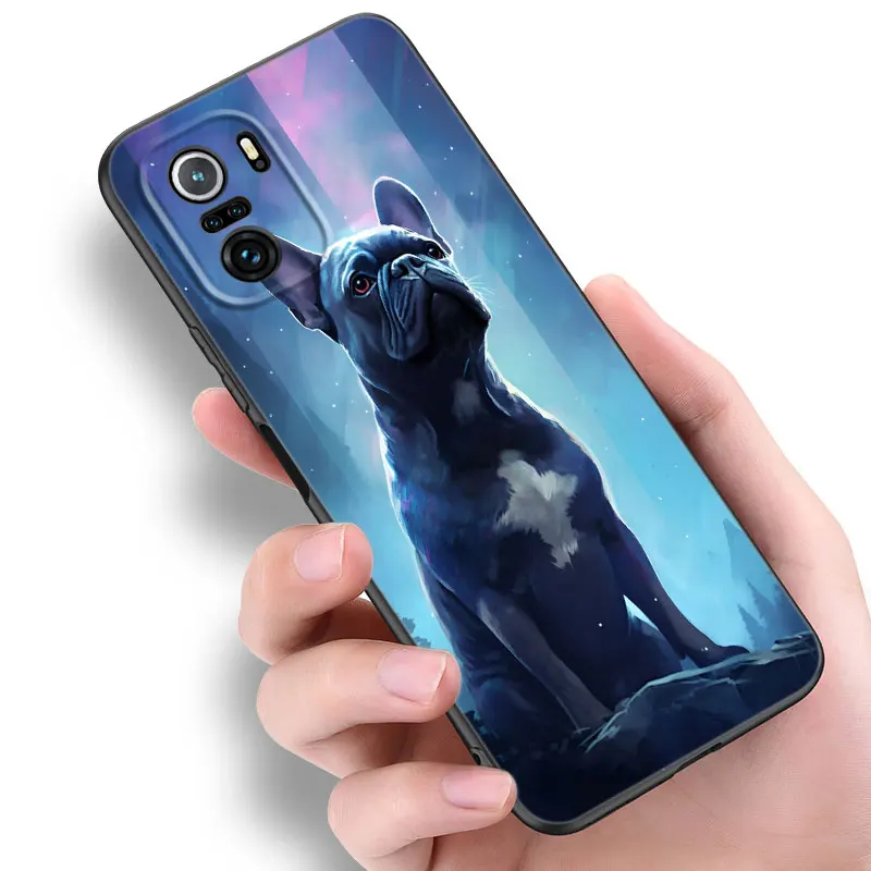 French Bulldog Dog Phone Case For Xiaomi POCO X3 X4 NFC F5 M2 M3 M4 M6 X5 Pro F3 F4 GT 5G C31 C55 M5S Black Silicone Cover