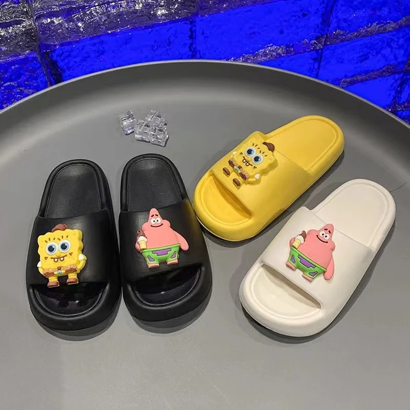 Spongebob Squarepants Summer Autumn women Slippers Cartoon Cute Couple Personality Creative Indoor Outdoor Shoes child Slippers