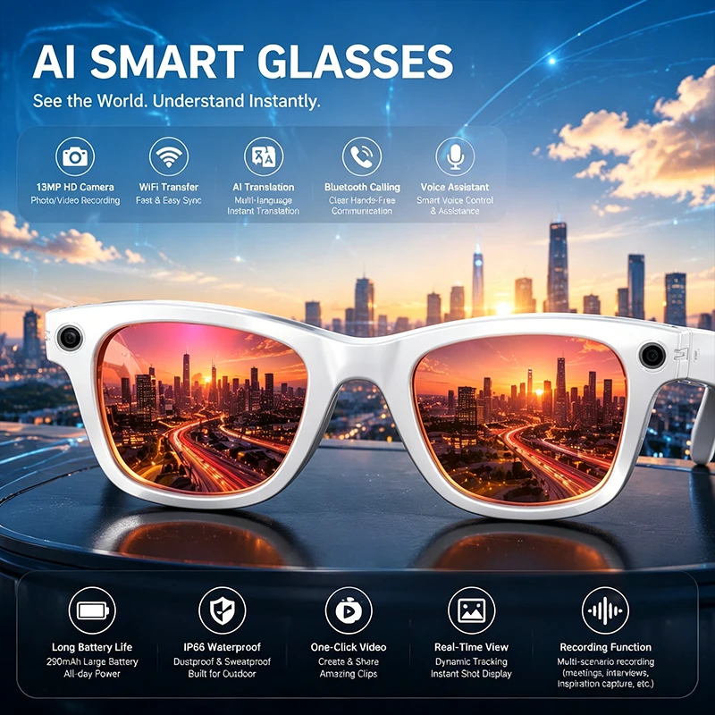 lunettes-intelligentes-de-reconnaissance-d'objets-par-ia-avec-camera-hd-1300w-assistant-vocal-appels-bluetooth-et-traduction-integree