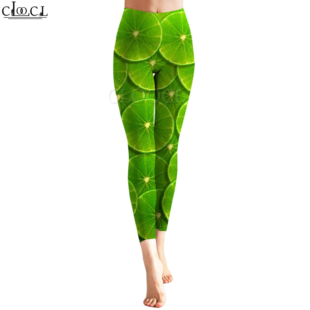 CLOOCL Fashion Casual Women Legging Lime Fruit Slices Pattern 3D Printed Trousers dla kobiet Gym Workout Sexy Yoga Pants