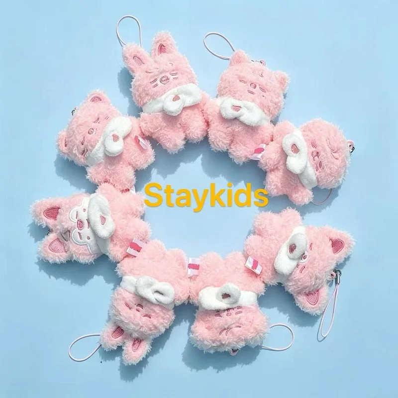 

SKZoo Latest Version 8 Staykids Mini Plush Doll Key Buckle 5cm Couple Pink Doll Pendant Children's Birthday Gift