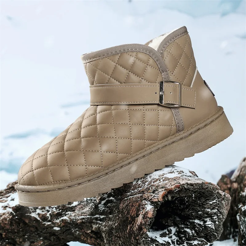 Autumn and Winter Snow Boots, Cotton Shoes, Fleece-Lined Warm Boots, Cotton-Padded Men's Shoes, Trendy Shoes