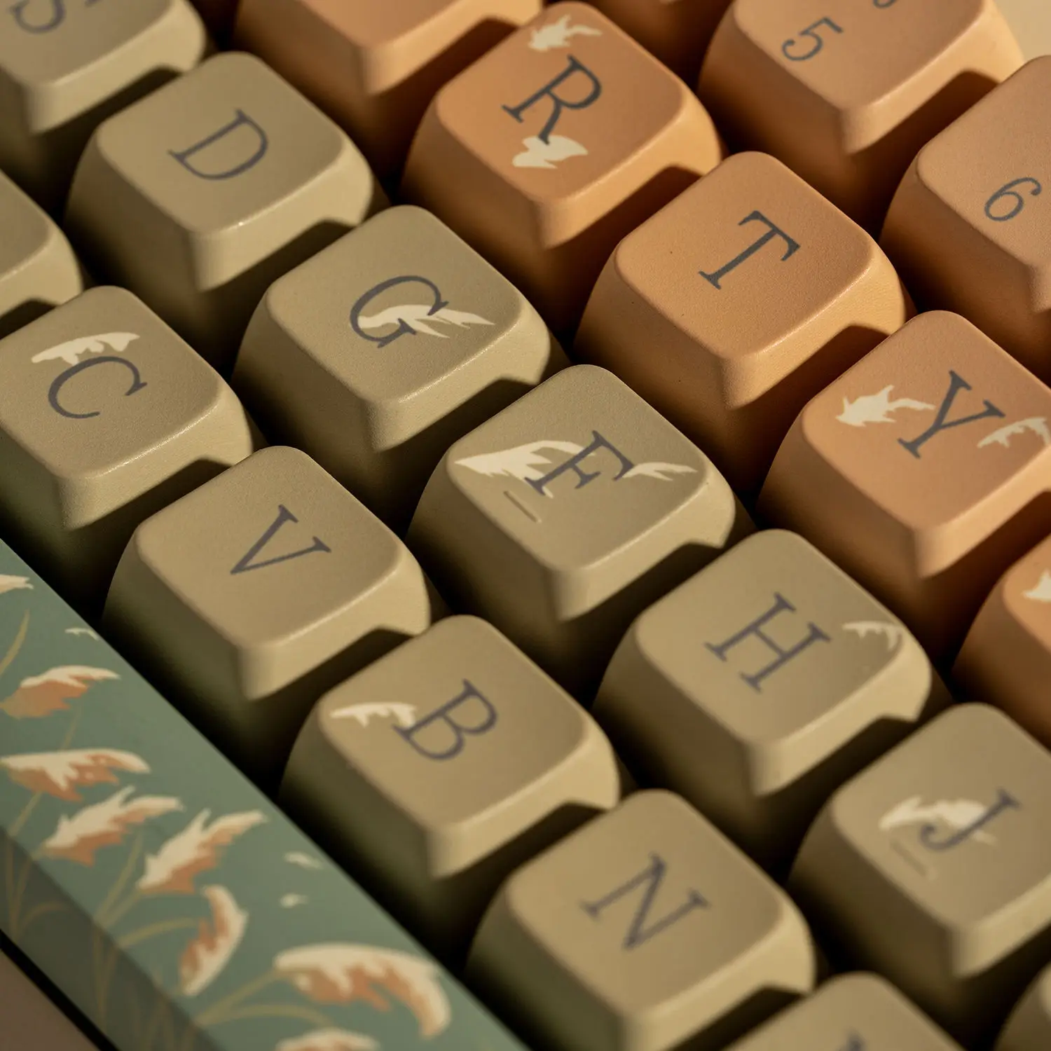 MDA-Höhe Tastenkappe Reed Flower Theme Kubao Original Design PBT-Material Sublimation mechanische Tastaturkappe