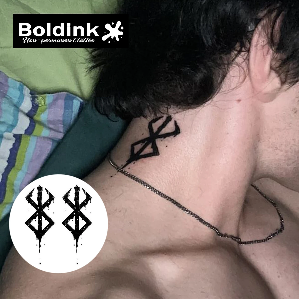 Boldink Shadow Sigil Temporary Tattoo,Lasts To 15 Days New Technology Magic Waterproof Semi Permanent Sticker.