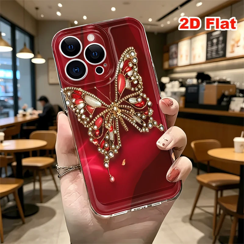 2D Flat Soft Silicone Phone Case For iPhone 18 Promax 18pro 18 17 Promax 17pro 17 16 Pro 13 11 15 14 Plus 12 11 Shockproof Transparent Funda Cover
