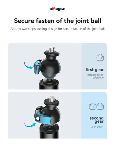 Imagen 2 del producto aMagisn Palo selfie extensible de 70 cm a 120 cm con rótula de 360° para Insta360 Ace Pro 2 X5 X4 Air Gopro Hero 13 12 DJI Action 5 pro