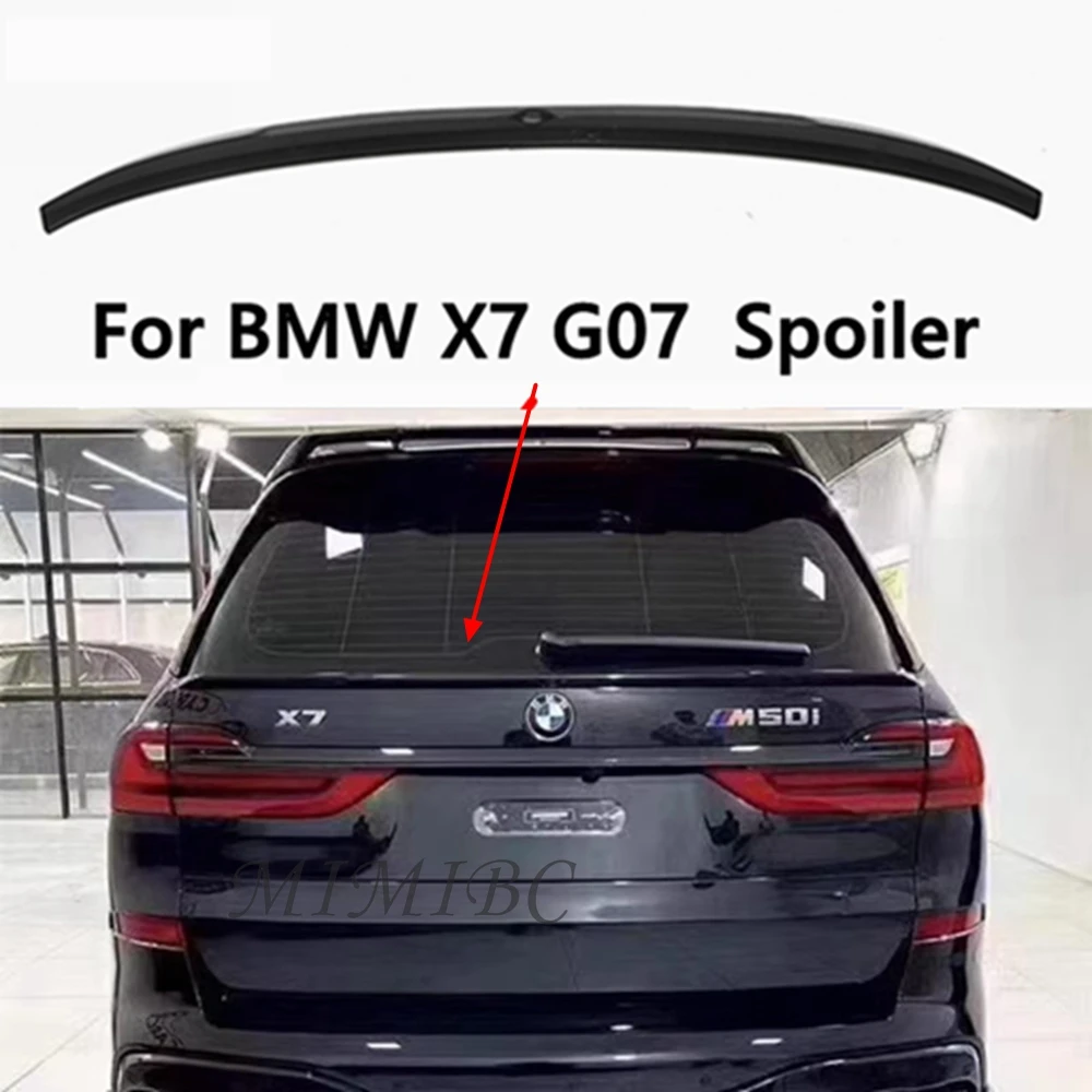 For BMW X7 G07 2019-2024 Rear Trunk Middle Spoiler Wing FRP Real carbon fiber Center Window Mid Splitter Auto Part