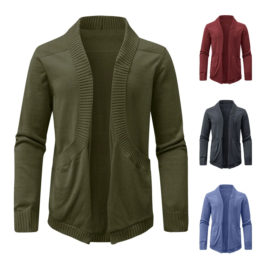 

Men's Sweater Cardigan Spring Casual Classic V-neck Solid Color Cardigan Knit Soft Sweater Fashion Male Tops US Size