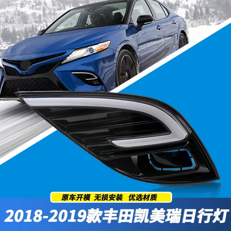 

LED Daytime running lights For Toyota Camry 2018 2019 XSE SE auto flexible Drl with turn signals for cars fog lights headlights