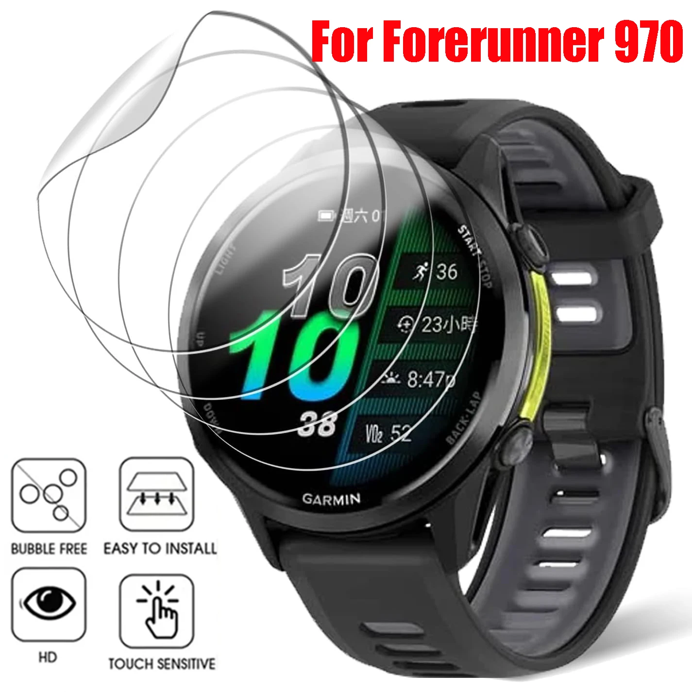 1-10Pcs Hydrogel Film for Garmin Forerunner 970 Accessories Screen Protector Not Glass Protective Film Anti-Scratch Soft Cover