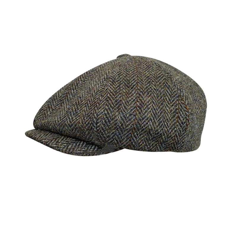 Wool Cap For Men Newsboy Hats High Quality Men\'s Brand Cap Winter Herringbone Eight-Blade Cap Flat Hat Brown Women Berets BJM19