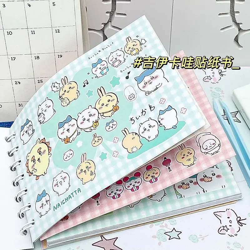 30 Pages Sticker Book for Chiikawa Cute Small Stickers Cartoon DIY Scrapbook Material Stickers for Girls Hand Account Decor Gift