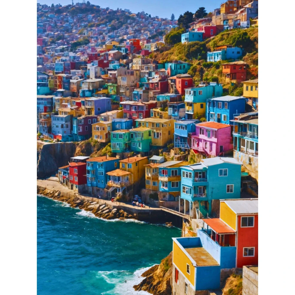 

500/1000/1200/2000 PCS Jigsaw Puzzles Seaside Town Scenery Family Activity Relaxing Games for Living Room Home Decor Gift