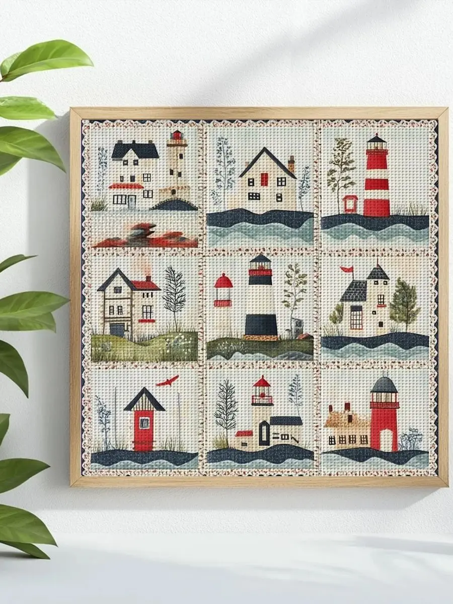 1 Stück 40x40 cm/15,74 Zoll Wolf-Stickerei-Set DIY-Kit 11CT/14CT DIY-Stickset DIY-Kreuzstichset Vollstickerei – Detail 1