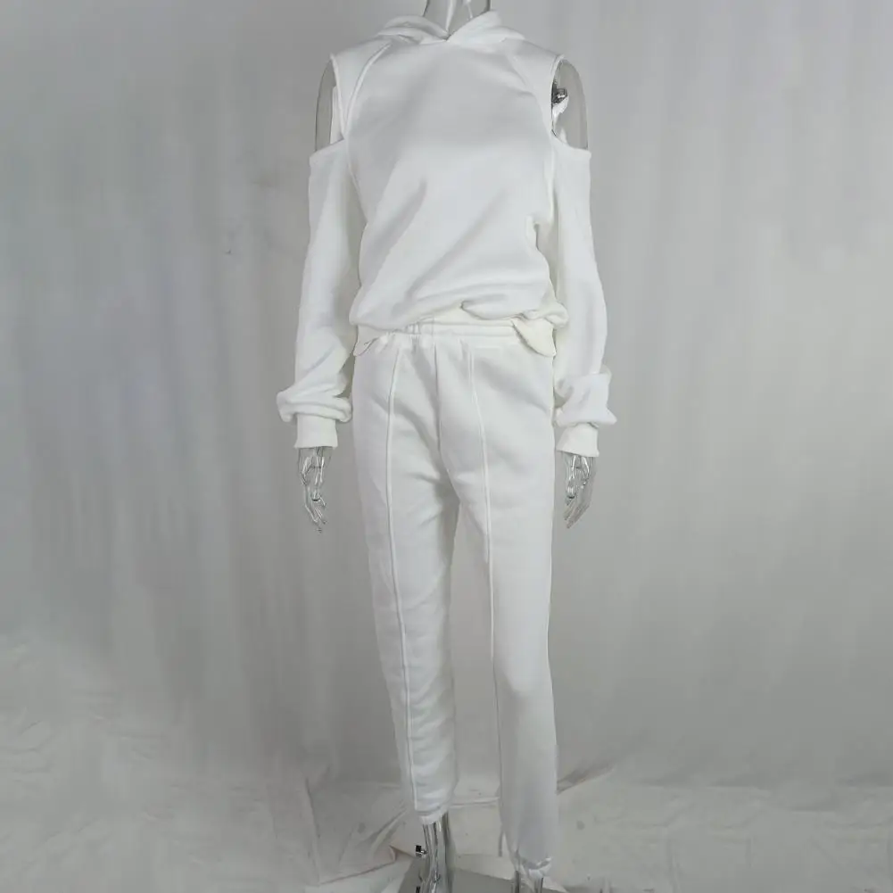Women Two Piece Set Polyester Comfortable Spring Autumn Set Women's 2 Piece Tracksuit Set Long Sleeve Crop Pullover Hoodie