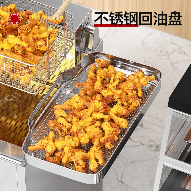 Commercial Electric Large Capacity Vertical Fryer Double Cylinder Constant Temperature Fritters Machine