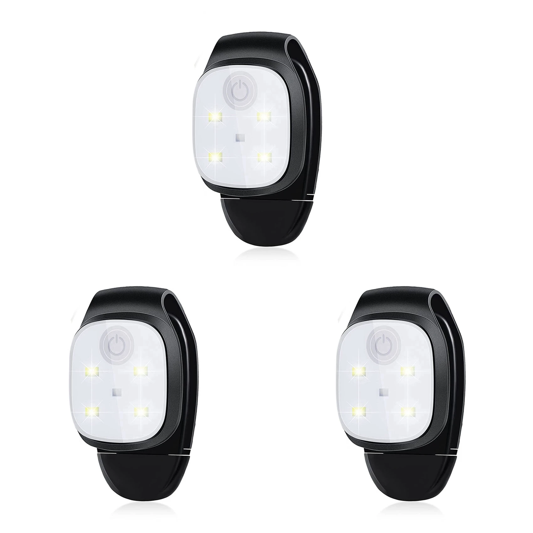 ABUP-3X Outdoor Night Clip On Running Lights Reflective USB Rechargeable LED Light Running Gear Safety Light Running
