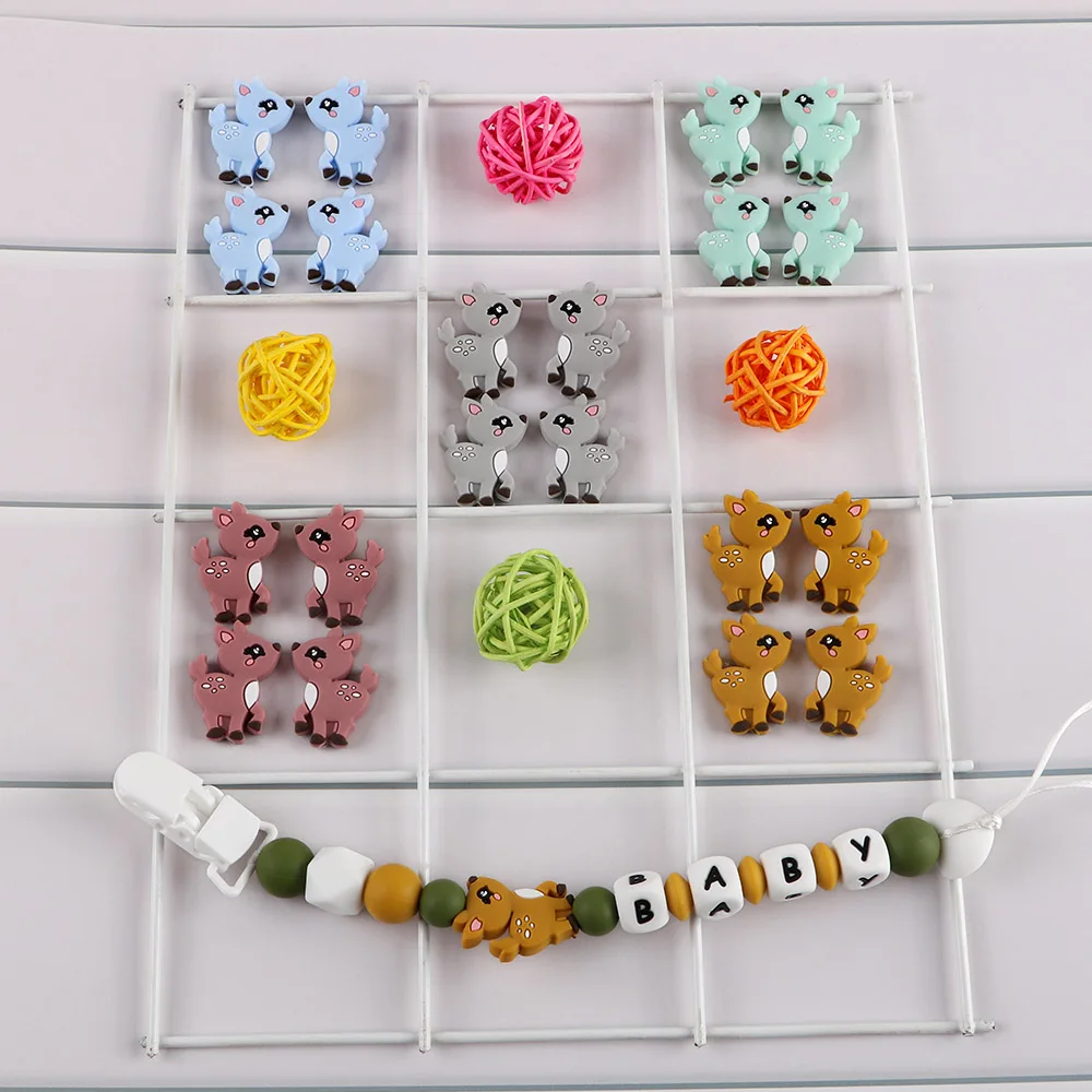 1/5pcs Deer Silicone Animal Beads/Pendant  For Jewelry Making Necklace Bracelet Earrings Keychain DIY Personalize Accessories image 4