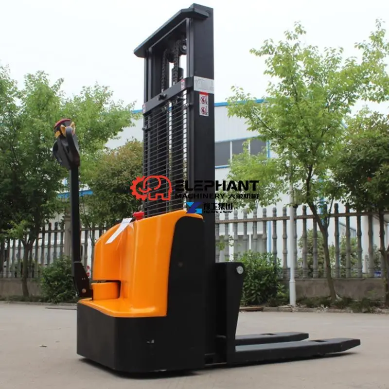 1.5 Ton 3 Meters Walkie Semi Electric Pallet Stacker Hand Push Pallet Stacker with Adjustable Forks