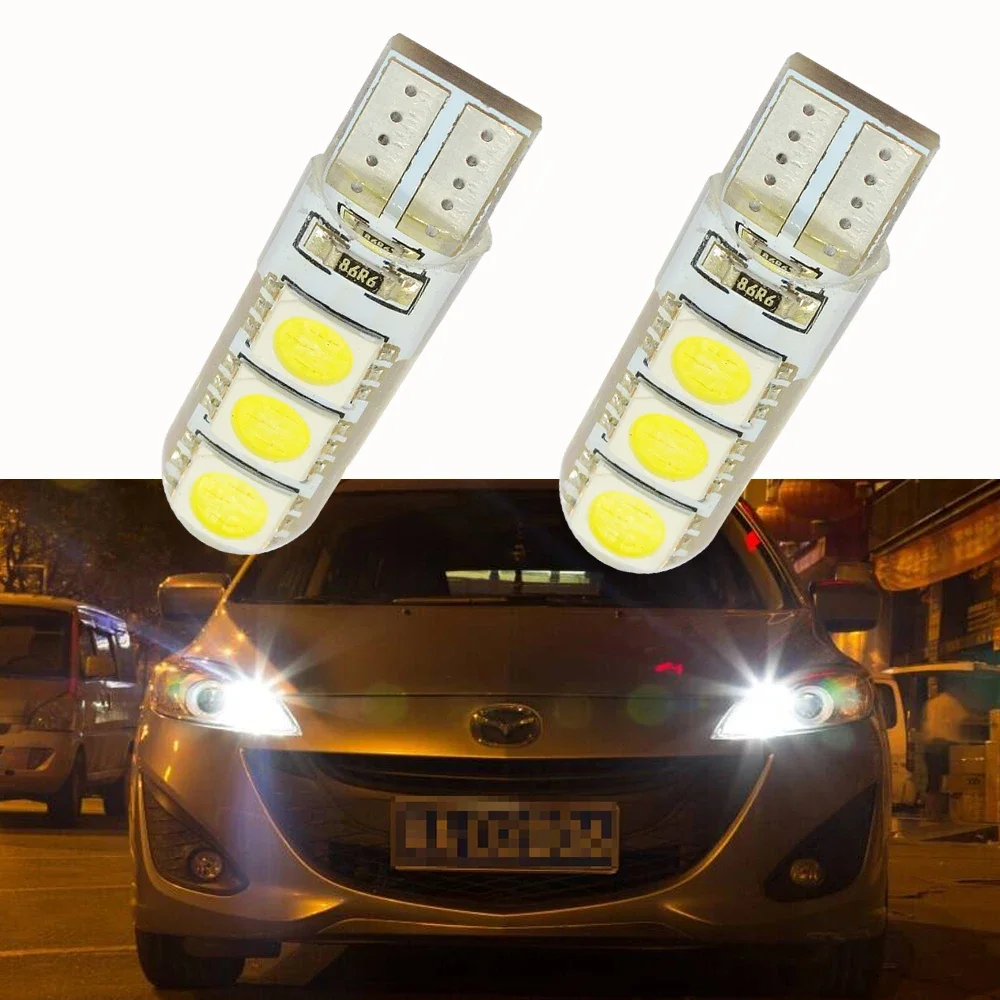 

2Pcs Car LED T10 194 W5W 12V Canbus 6SMD 5050 Silicone Shell Width Lights Bulb No Error Parking Fog Tail Light Auto Brake Lamp