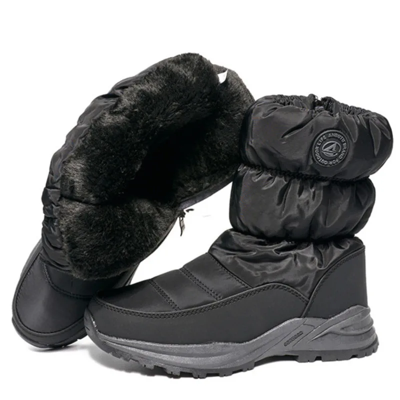 

Winter Women Snow Boots Waterproof Anti-slip Outdoor Keep Warm Mid-calf Boots For Women Side Zipper Platform Cotton Shoes 36-43