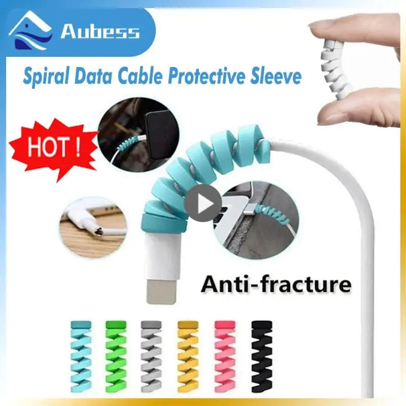 Creative Spiral Data Cable Protective Sleeve Suitable For Smartphone USB Charging Protector Cable Anti Fracture Protective Cover