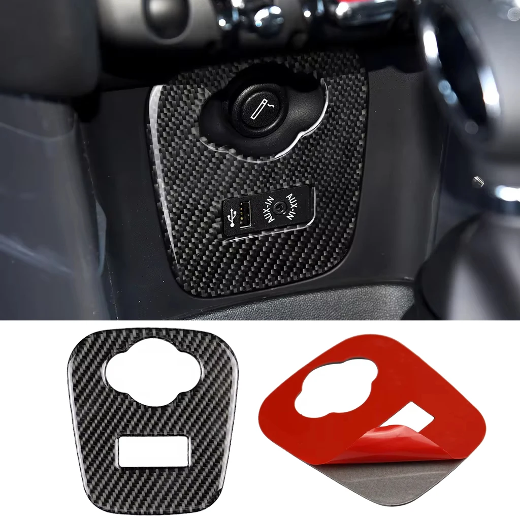 

Салон автомобиля из углеродного волокна прикуриватель USB AUX панель консоли крышка наклейка для Mini Cooper F55 F56 F57 аксессуары