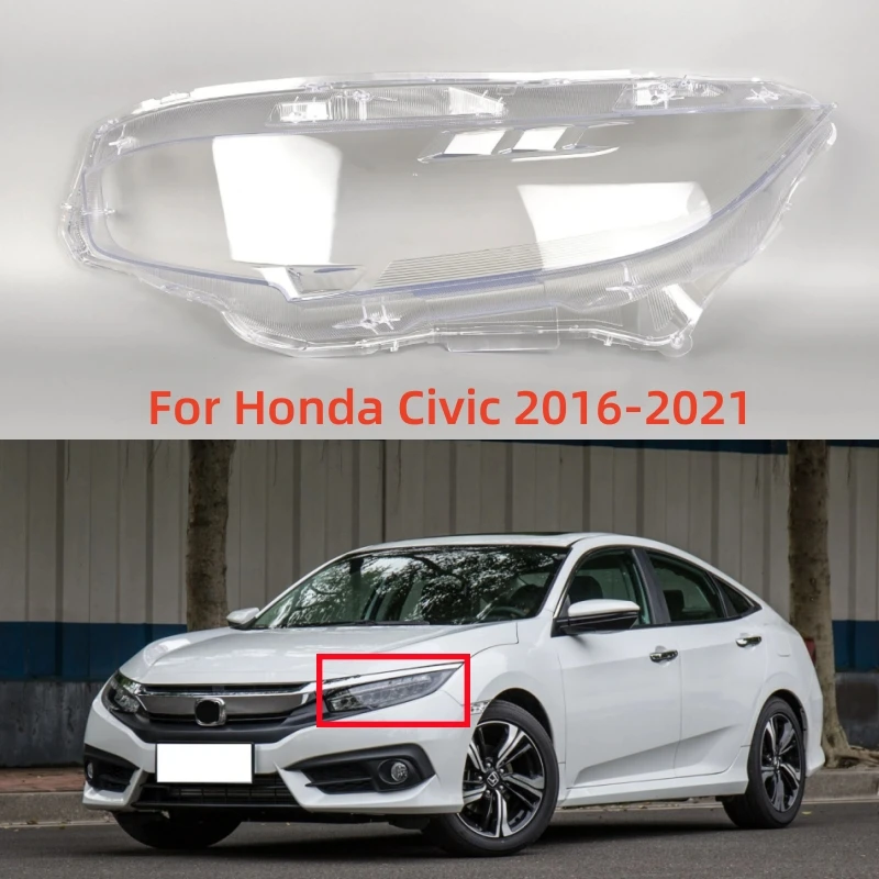 For Honda Civic 10th Generation 2016 2017 2018 2019 2020 2021 Car Lights Shell Transparent PC Material Head Lamp Cover