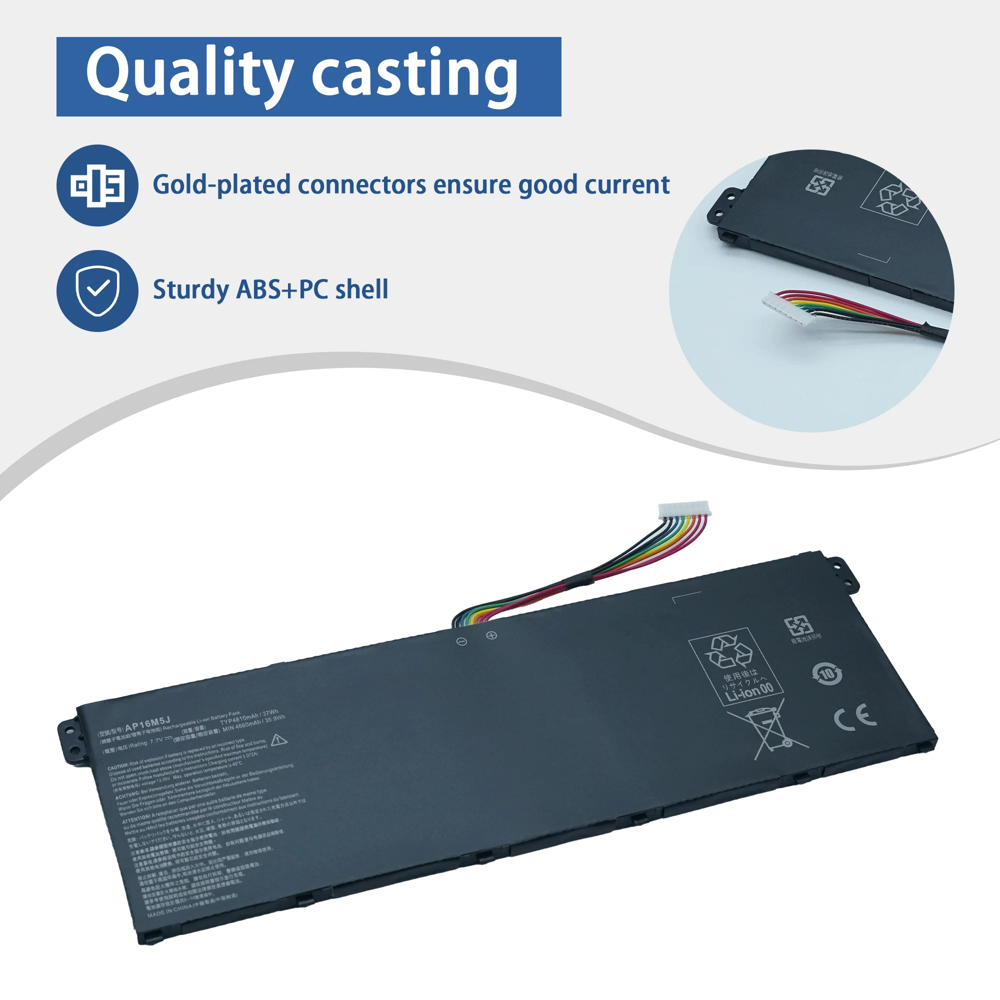 AP16M5J 37WH Laptop Battery for ACER Extensa 15 N19C1 Aspire 3 A315-54 56-594W A315-22 41-R7SB 42-R7N2  A114-32-C2X1 AP16M4J
