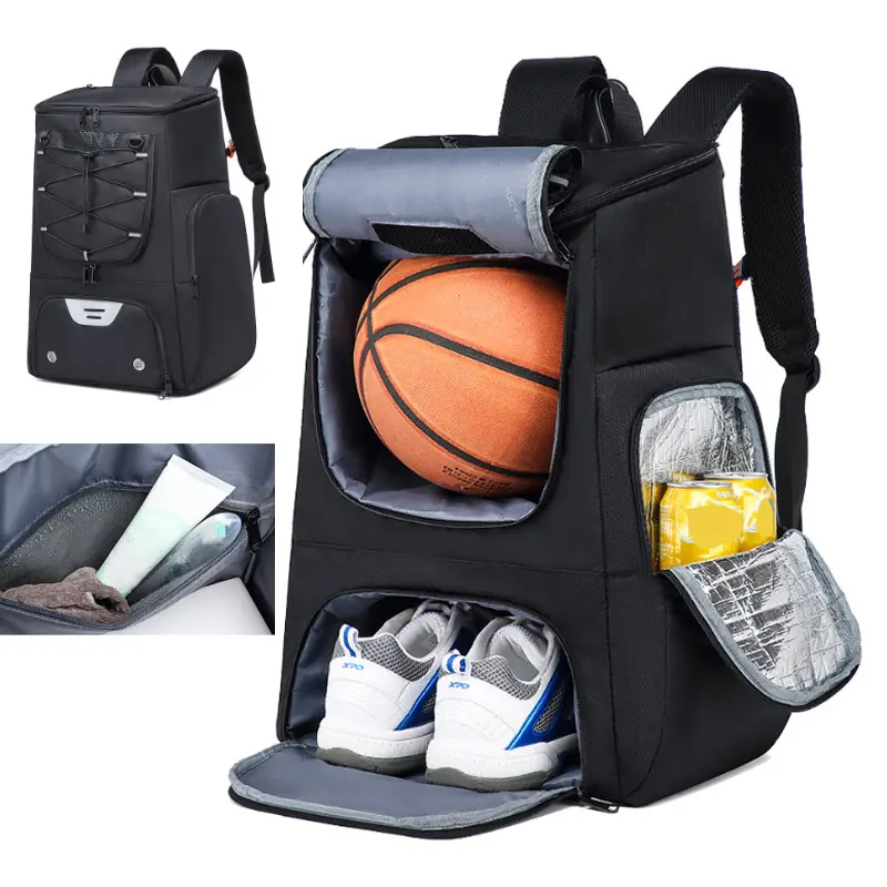 Basketball Soccer Gym Backpack with Shoes Cooler Pocket Travel Training Outdoor Sports Bag Dry Wet Football Luggage Rucksack