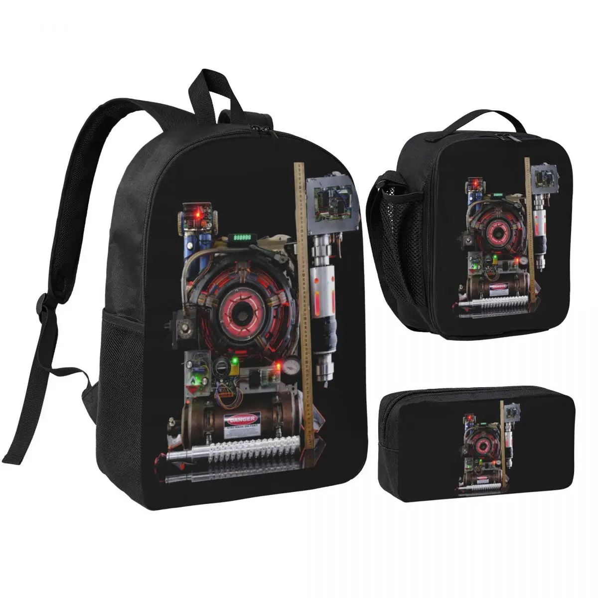 

V2 Proton Packs The Ghostbusters Backpack Boys Girls BookBag School Bag Shoulder Bags 3ps Insulated Lunch Bag Pencil Case