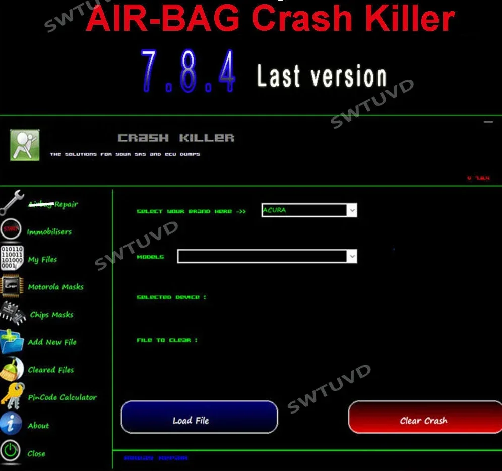 AIR BAG AIR-BAG Crash Killer 7.8.4 Crash Data ECU Clear Dumps Service Tool Airbag Programs Delete Repair Crash & Data Resetting