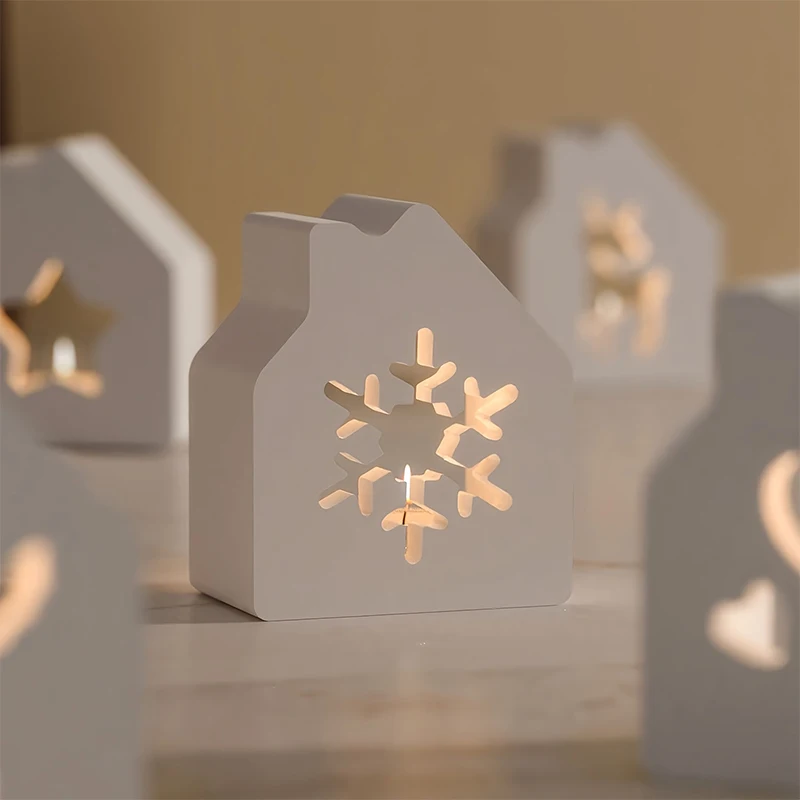 6 قطع عيد الميلاد النمذجة العفن عيد الميلاد منزل جو مضيئة الحرف الزخرفية الإبداعية عيد الميلاد الجص نازف القالب #4